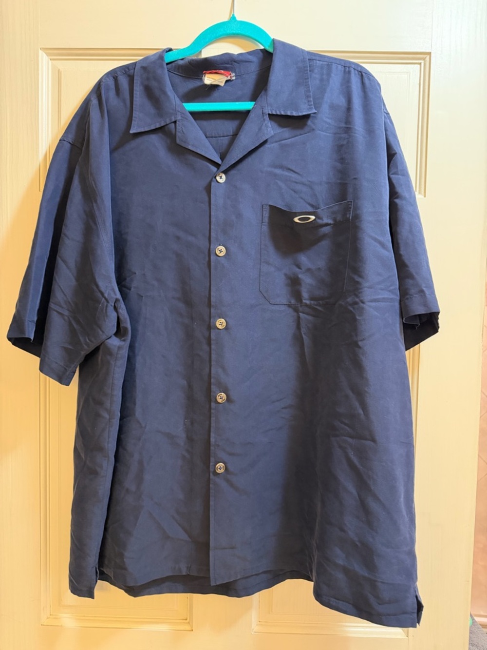 Oakley Navy Short-Sleeve Button-Down Camp Shirt